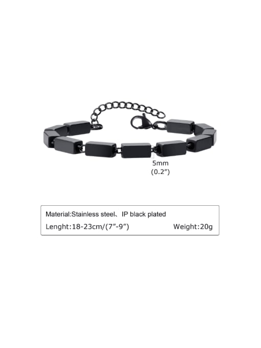 Black BR 1768 Stainless steel Irregular Hip Hop Bracelet