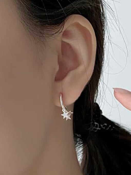 XBOX 925 Sterling Silver Star Minimalist Huggie Earring 1