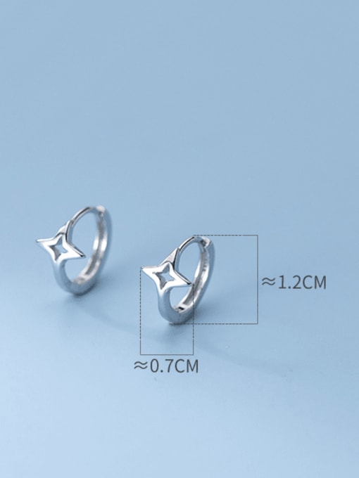 Rosh 925 Sterling Silver Hollow  Geometric Minimalist Huggie Earring 1