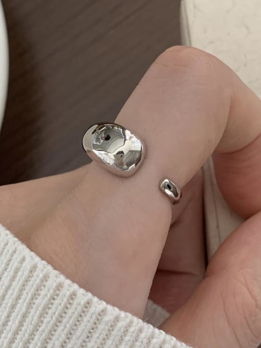 Boomer Cat 925 Sterling Silver Geometric Minimalist Band Ring
