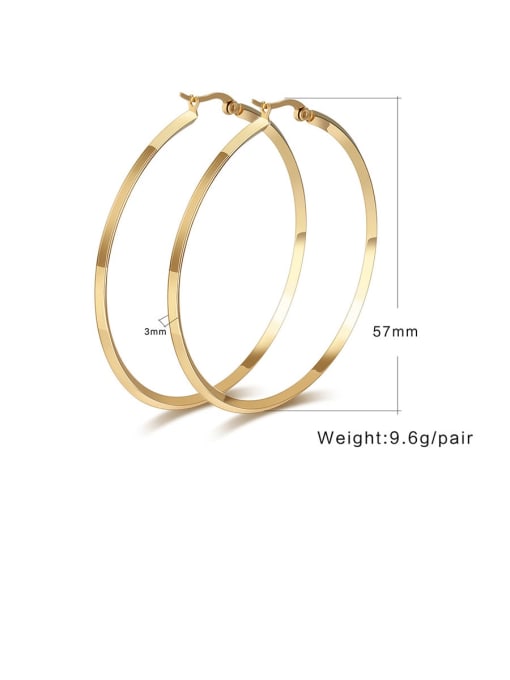 gold Titanium Round Minimalist Hoop Earring