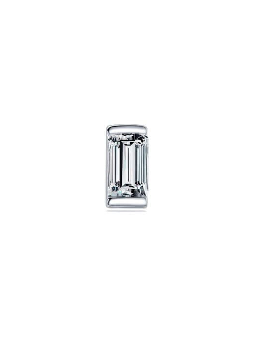 RHE950S 925 Sterling Silver Cubic Zirconia Geometric Cute Single Earring(Single-Only One)