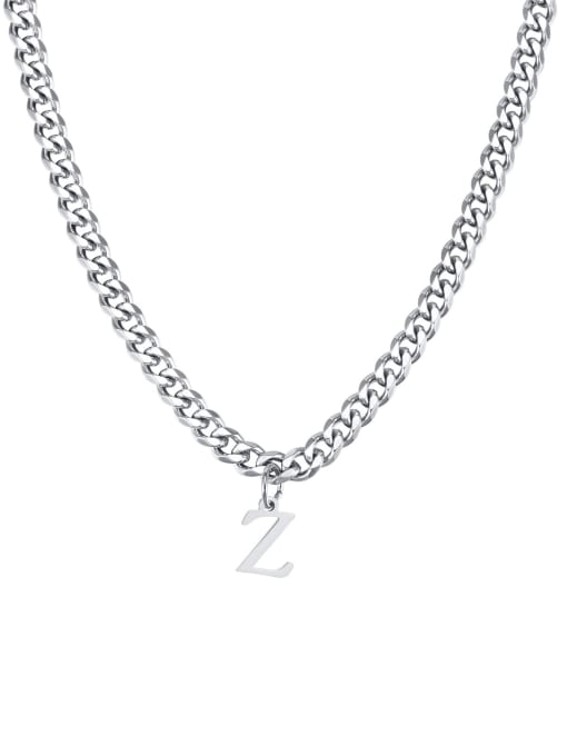 Z Stainless steel Letter Hip Hop Hollow Chain Necklace