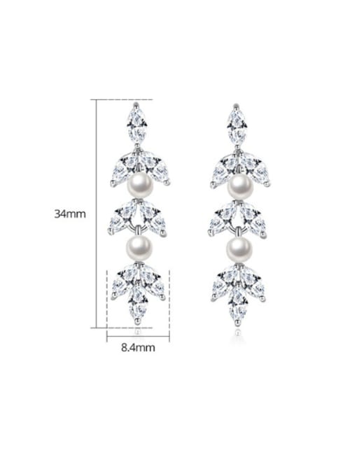 BLING SU Brass Cubic Zirconia Geometric Luxury Cluster Earring 2