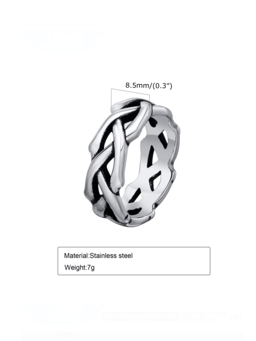 CONG Stainless steel Geometric Hip Hop Band Ring 2