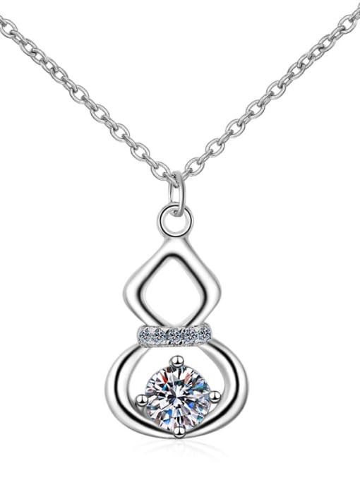 MOISS Sterling Silver Moissanite Geometric gourd  Dainty Necklace 3