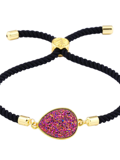 Black rope color Leather Geometric Minimalist Adjustable Bracelet