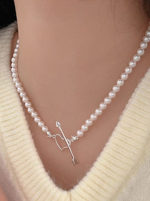 Boomer Cat 925 Sterling Silver Freshwater Pearl Irregular Hip Hop Beaded Necklace 2