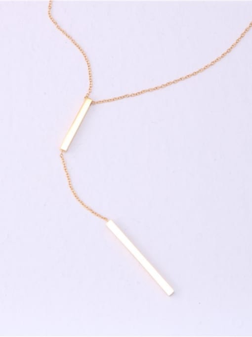 GROSE Titanium Steel Tassel Minimalist Lariat Necklace