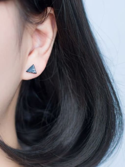 Rosh 925 Sterling Silver Turquoise Geometric Minimalist Stud Earring 2