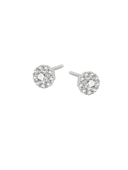 Silver Flower Earrings 925 Sterling Silver Rhinestone Flower Dainty Stud Earring
