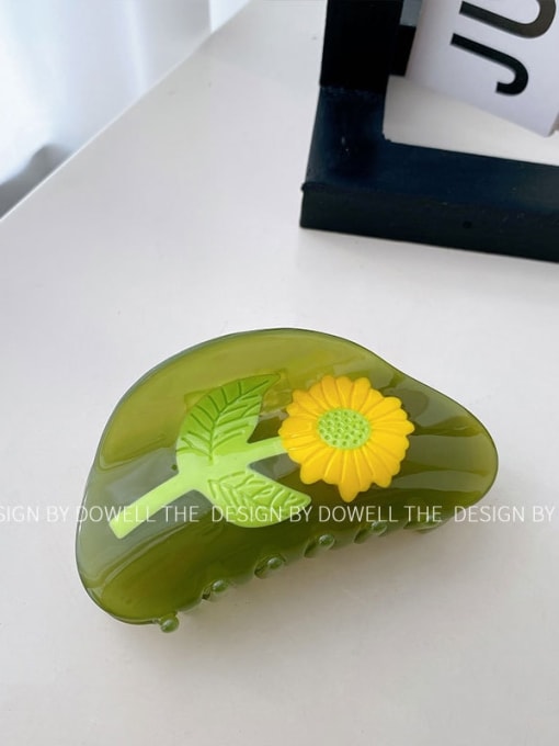 Sunflower transparent green 8.5cm Cellulose Acetate Trend Geometric Multi Color Jaw Hair Claw