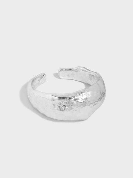 DAKA 925 Sterling Silver Smooth Irregular Vintage Band Ring