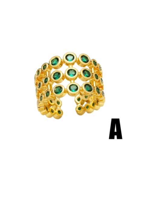CC Brass Cubic Zirconia Geometric Hip Hop Stackable Ring 2
