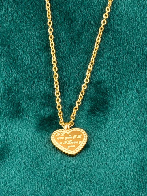 A TEEM Titanium Heart letter Minimalist Necklace 1