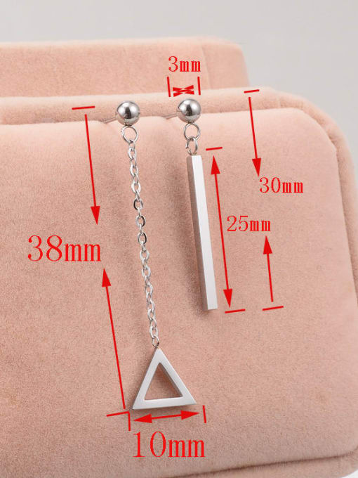 A TEEM Titanium Geometric Minimalist Triangle Asymmetric Earrings 2