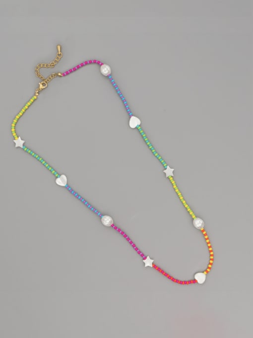 Roxi Zinc Alloy Miyuki Millet Bead Multi Color Heart Hip Hop Beaded Necklace 3