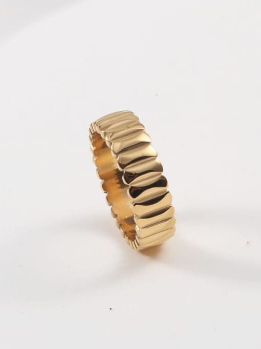 A TEEM Titanium Steel Geometric Minimalist Band Ring