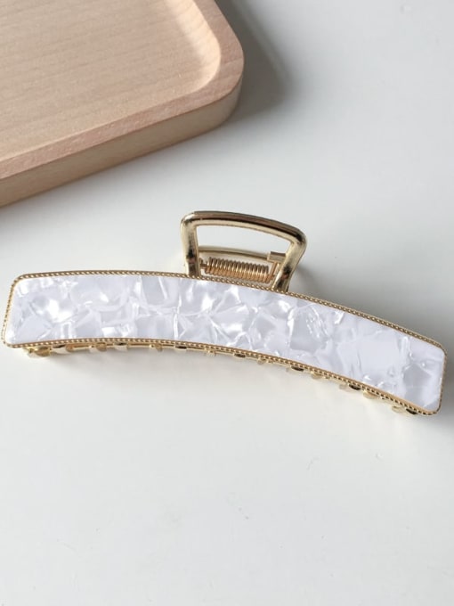 Gem white 10.3cm Cellulose Acetate Vintage Geometric Alloy Jaw Hair Claw