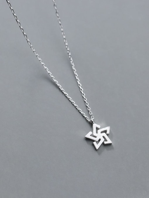 Rosh 925 Sterling Silver Snowflake Minimalist Necklace 2