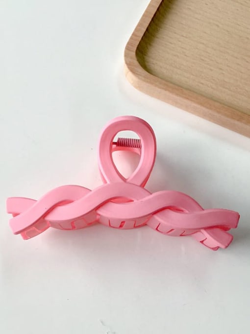 Frosted pink 11.5cm Alloy Cellulose Acetate Minimalist Geometric Jaw Hair Claw