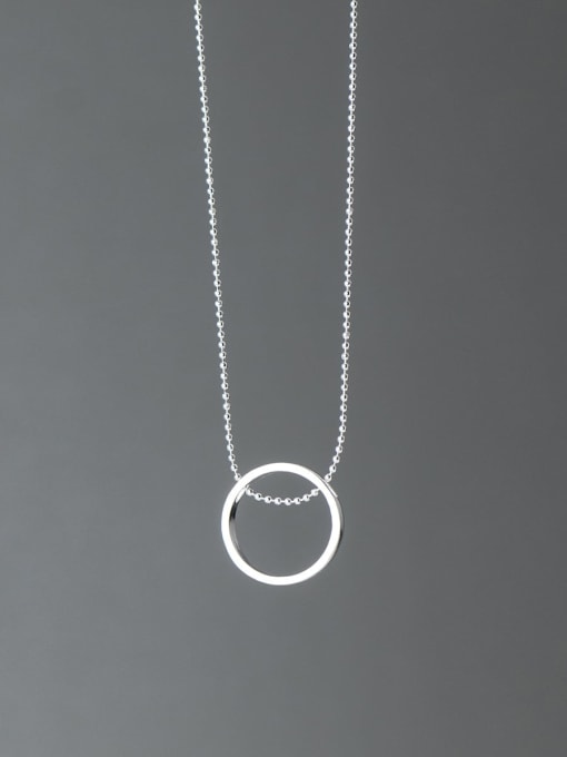 Rosh 925 Sterling Silver Geometric Minimalist  Bead Chain Necklace 0