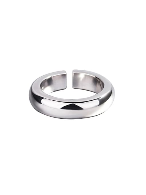 HAHN 925 Sterling Silver Smooth Round Minimalist Band Ring 0