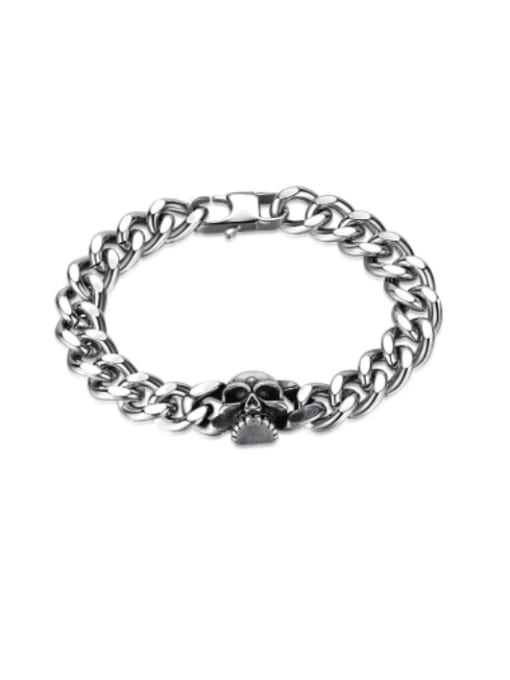 1360 steel bracelet Titanium Steel Skull Hip Hop Link Bracelet