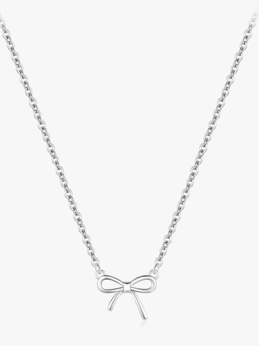 MODN 925 Sterling Silver Bowknot Minimalist Necklace 0