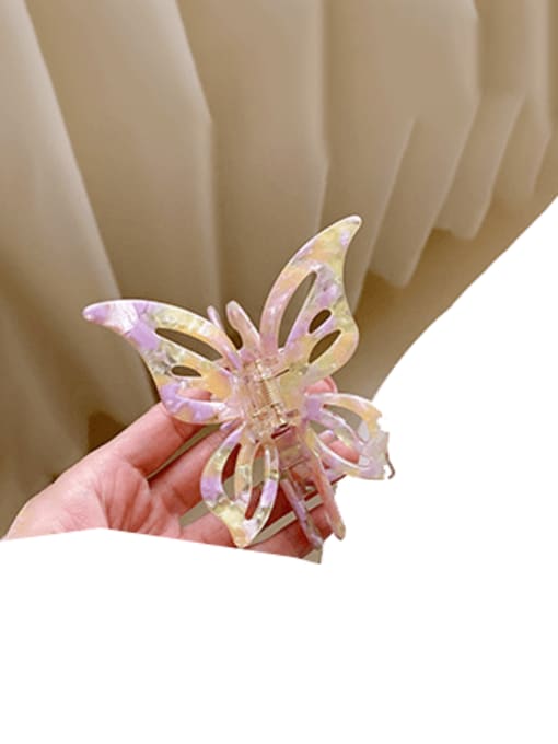 Yellowish purple 9.3cm Cellulose Acetate Trend Butterfly Multi Color Jaw Hair Claw