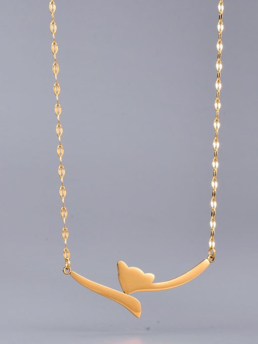 A TEEM Titanium smooth Fox Minimalist pendant Necklace