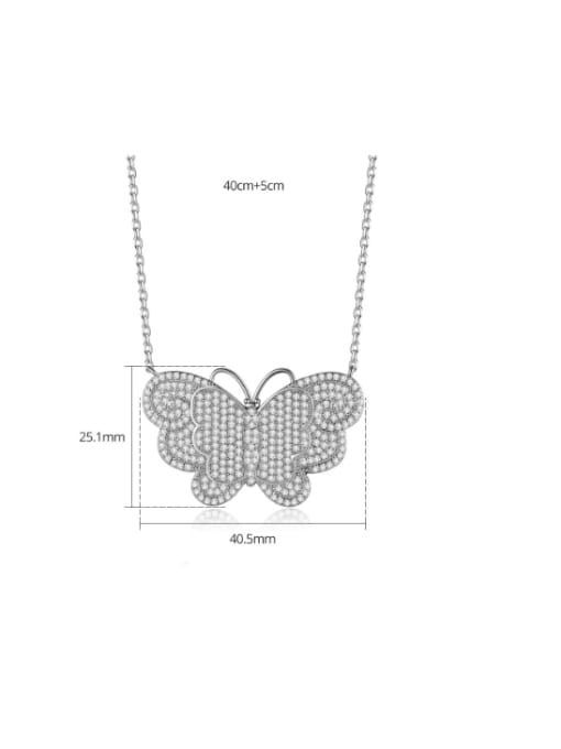 BLING SU Brass Cubic Zirconia Butterfly Dainty Necklace 2
