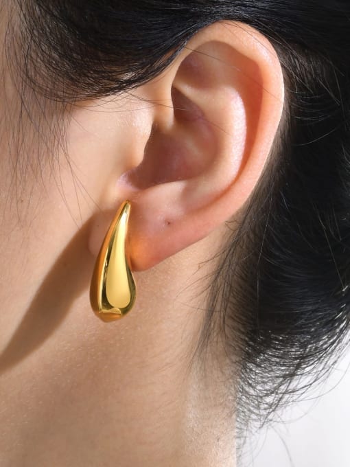 CONG Stainless steel Water Drop Minimalist Stud Earring 1