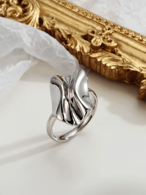 JENNY 925 Sterling Silver Irregular Artisan Band Ring 0