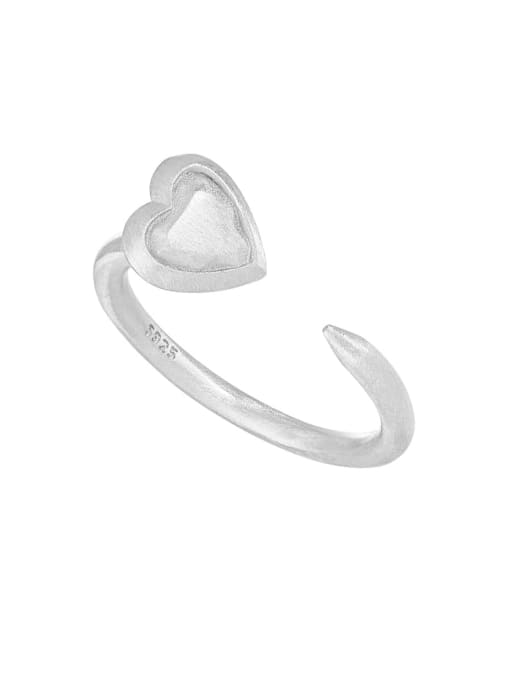 JA894 Silver 925 Sterling Silver Heart Vintage Band Ring