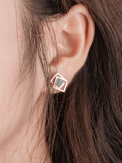 BSL Titanium Steel Acrylic Geometric Minimalist Single Earring 1