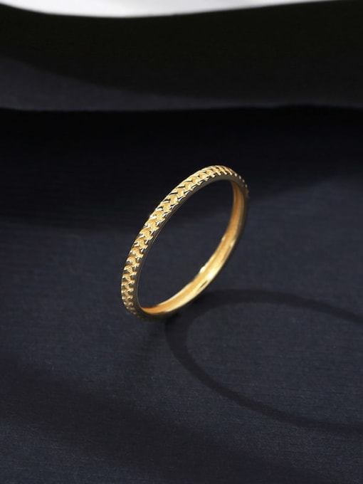 14K 13I07 gold 925 Sterling Silver Geometric Minimalist Band Ring
