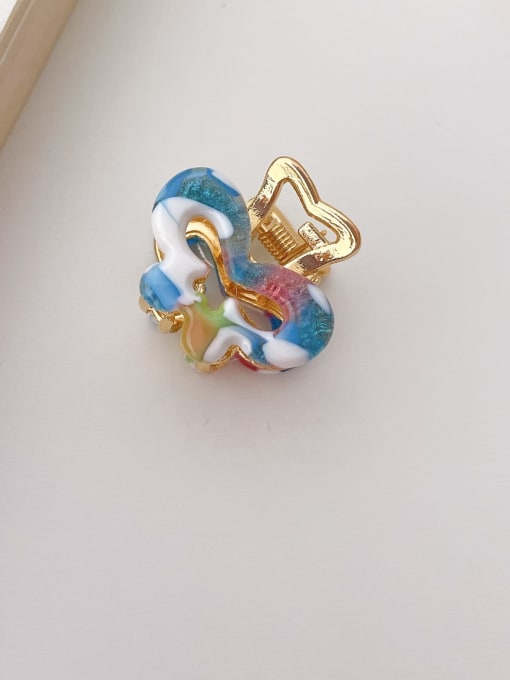 Bow mixed color blue 2.5cn Alloy Resin  Cute Friut Jaw Hair Claw