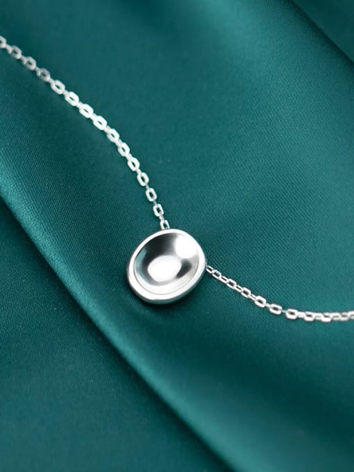 Rosh 925 sterling silver simple smooth round Pendant Necklace 3