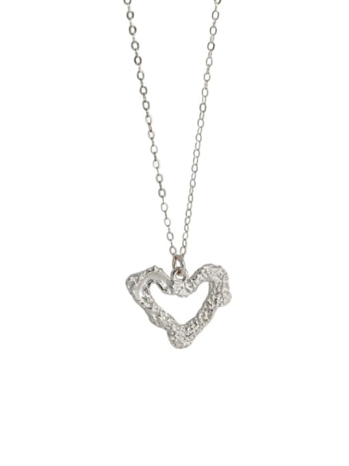 DAKA 925 Sterling SilverHollow  Heart Minimalist Necklace 4