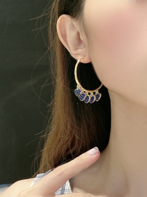ROSS Brass Cubic Zirconia Geometric Luxury Huggie Earring 0