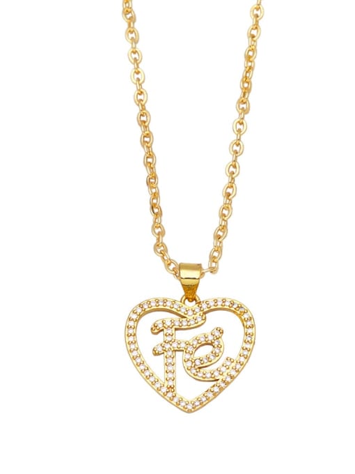 CC Brass Cubic Zirconia Letter Vintage  Heart Pendant Necklace 2