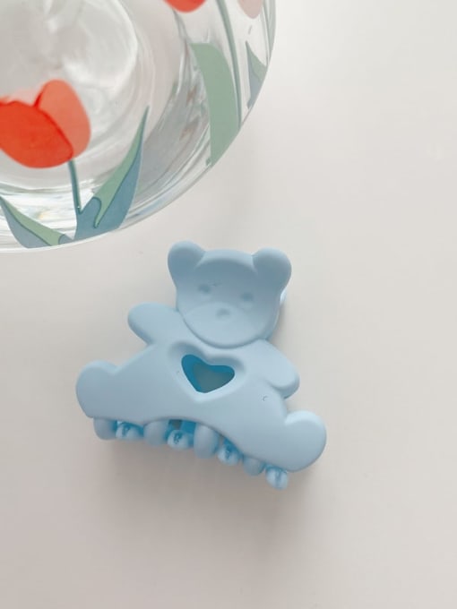 Frosted light blue 4.5cm Alloy Resin Cute Little bear  Jaw Hair Claw