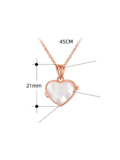 RINNTIN 925 Sterling Silver Shell Heart Minimalist Necklace 2