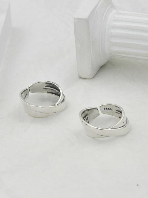platinum Vintage  Sterling Silver With  Simplistic Smooth Irregular Free Size Rings