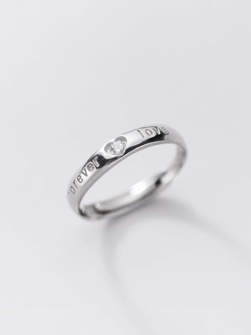 Rosh 925 Sterling Silver Full diamond love couple ring Male and lady letter ring 2