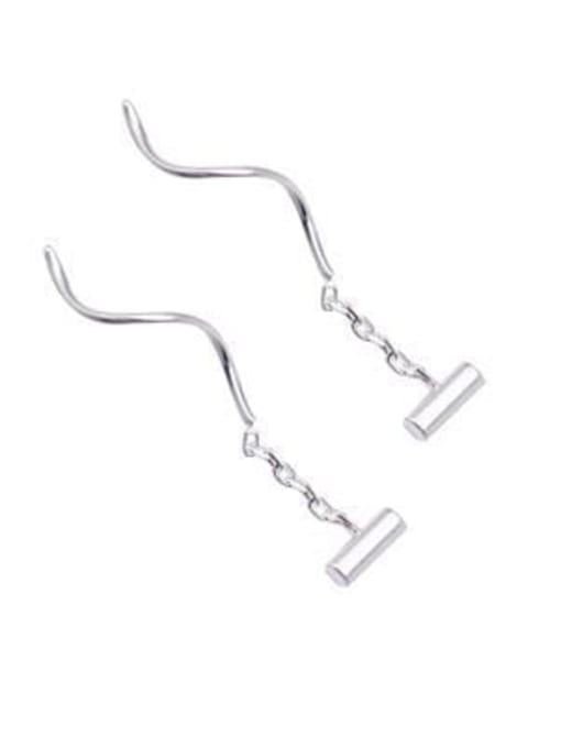 A TEEM Titanium Tassel Minimalist Threader Earring 2