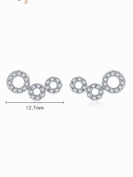 MODN 925 Sterling Silver Cubic Zirconia Round Classic Stud Earring 2