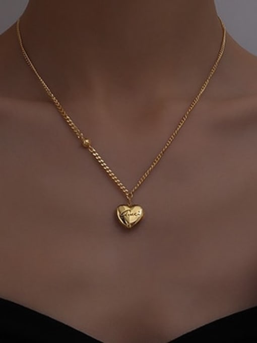 A TEEM Titanium Steel Heart Vintage Necklace 1
