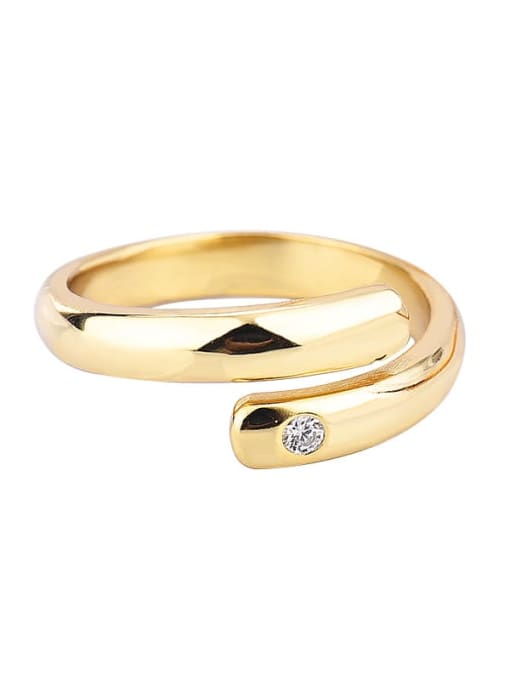 18K Gold 925 Sterling Silver Rhinestone Geometric Minimalist Stackable Ring